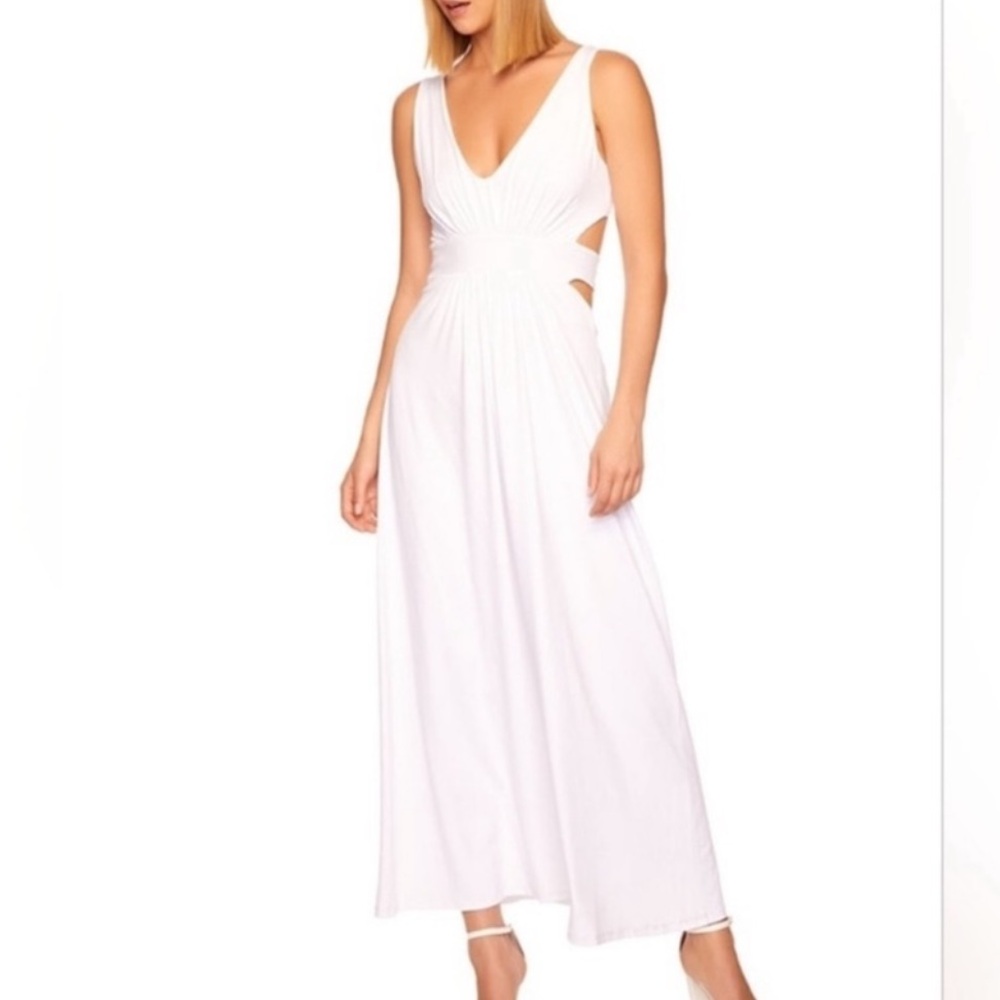 Susana Monaco V Neck -Strap Back Tie Maxi Dress sz. L - Picture 2 of 5